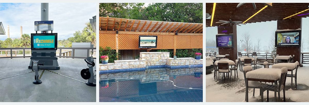 Protective Enclosures Company Indoor and Outdoor TV and Display Enclosures - The TV Shield, The TV Shield PRO, The TV Shield E-Series - at Homes and Businesses Poolside, in Snow, Touch Screen, Backlit, Menu Boards, and More