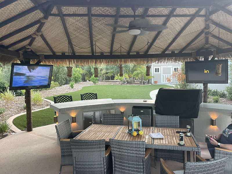 The TV Shield weatherproof TV enclosure double outdoor TV home theater cabana photo